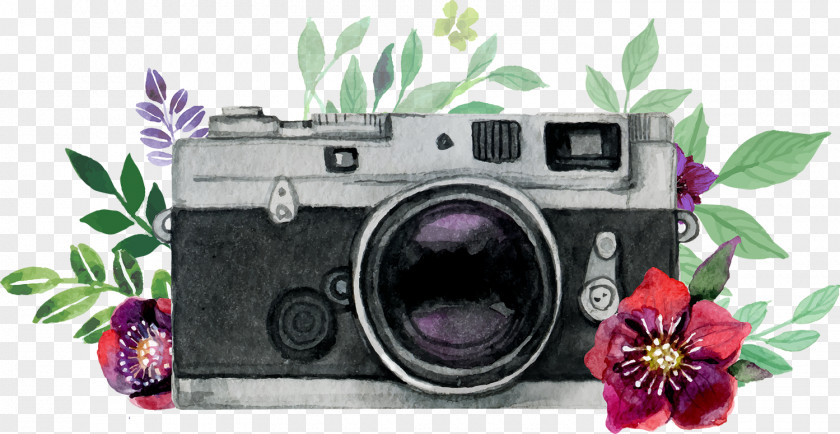 Beautiful Watercolor Hand Painted Camera Vector Netherlands Portrait Photography Photographer MC Mulder PNG