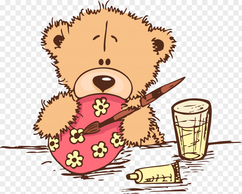 Teddy Bear Cartoon PNG bear Cartoon, Painted material clipart PNG