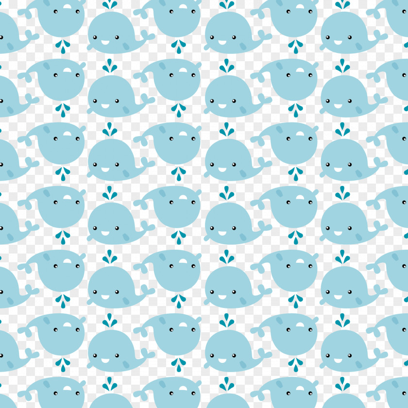 Vector Whale Blue Background PNG