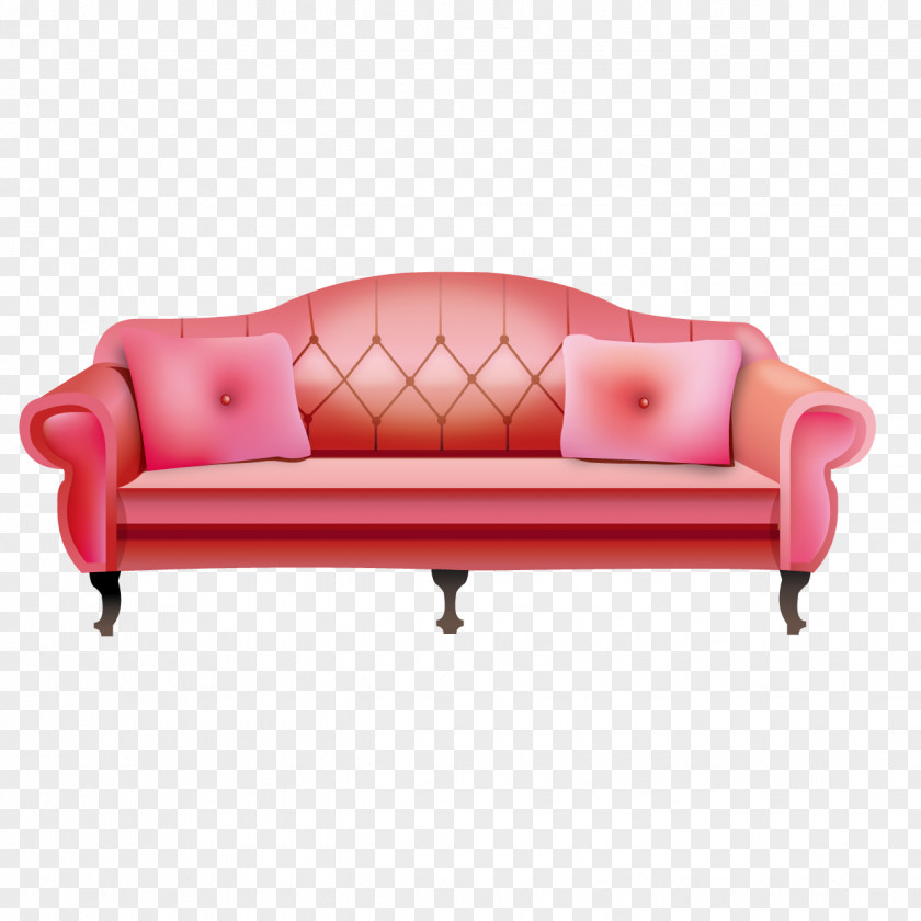 Beautiful Pink Leather Sofas Couch Sofa Bed PNG
