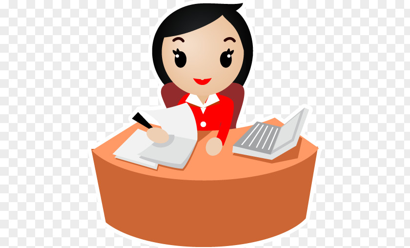 Reading Secretary Cartoon PNG