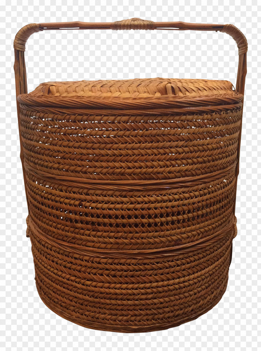The Ear With A Bamboo Basket Longaberger Company Wicker Rattan Antique PNG