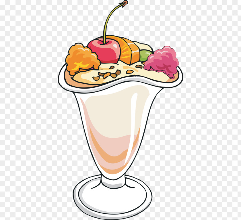 Fruit Cocktail Sundae Ice Cream Fudge Clip Art PNG