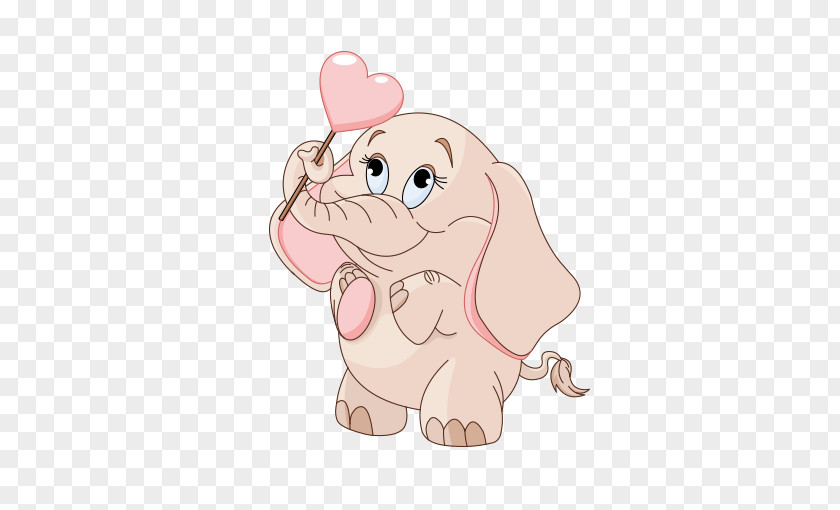 Love Baby Elephant Cartoon Clip Art PNG