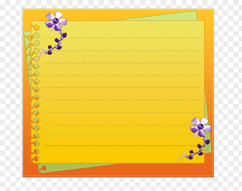 Flower Border Paper Image Yellow PNG