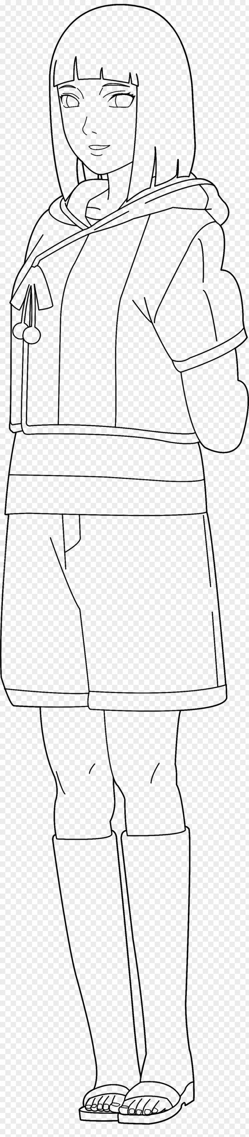 Naruto Hinata Hyuga Line Art Drawing PNG