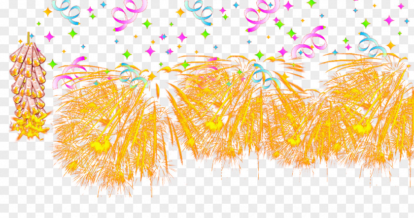 Orange Fireworks Celebration Traditional Chinese Holidays Yellow New Year Mid-Autumn Festival PNG