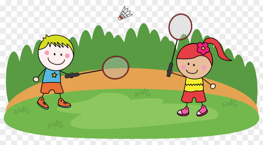 Cartoon Badminton Child Play Clip Art PNG