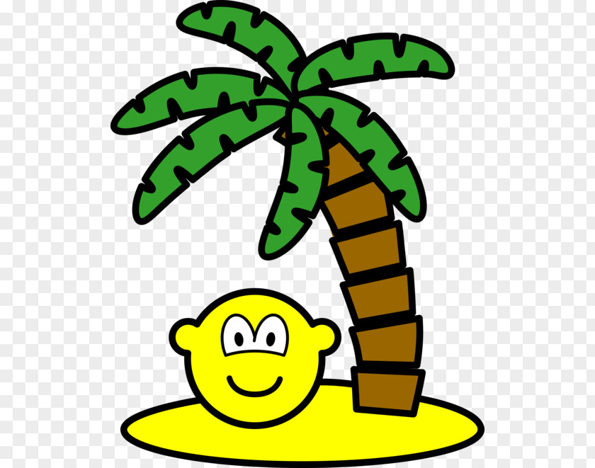 Desert Island Smiley Emoticon Clip Art PNG