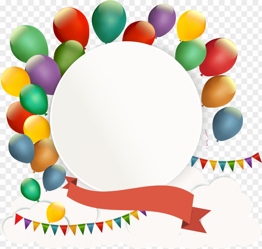 Hand Painted Colorful Balloon Birthday PNG