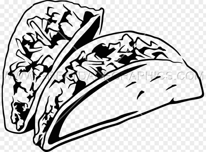 Black And White Taco Mexican Cuisine Burrito Clip Art PNG