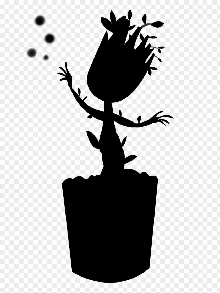 Clip Art Silhouette Black Flower Branching PNG