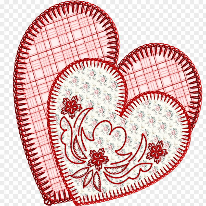 Red Heart Dishware Pattern Baking Cup PNG