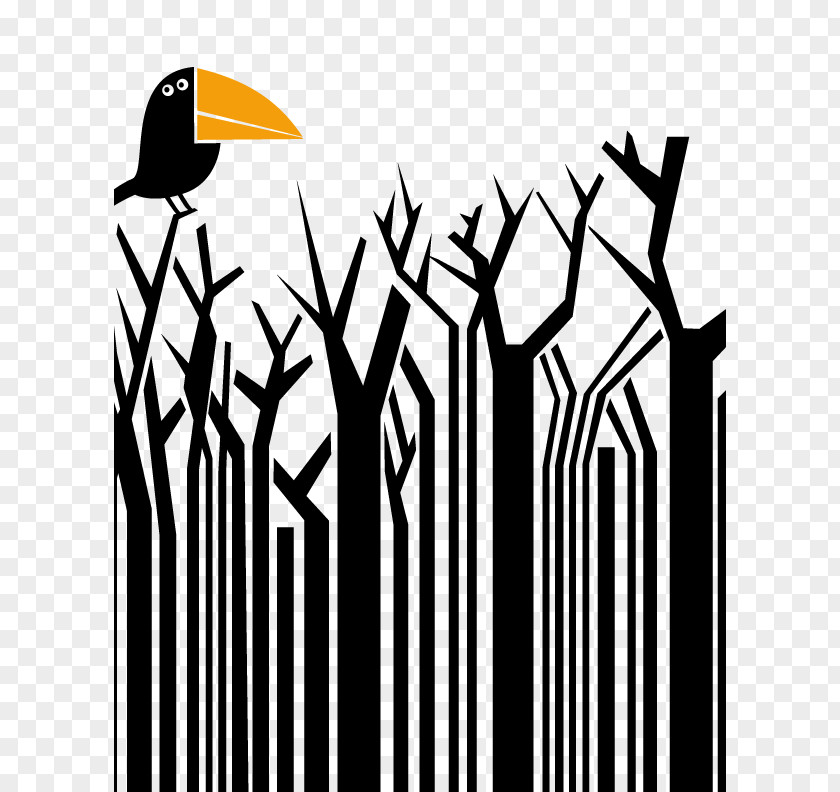 Crow And Branches Barcode Reader Universal Product Code Creativity PNG