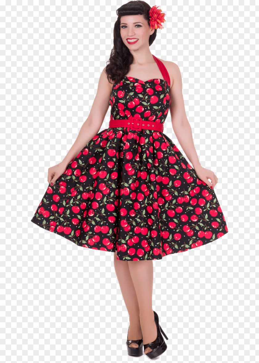 Dolly 1950s Dress Polka Dot Clothing Halterneck PNG