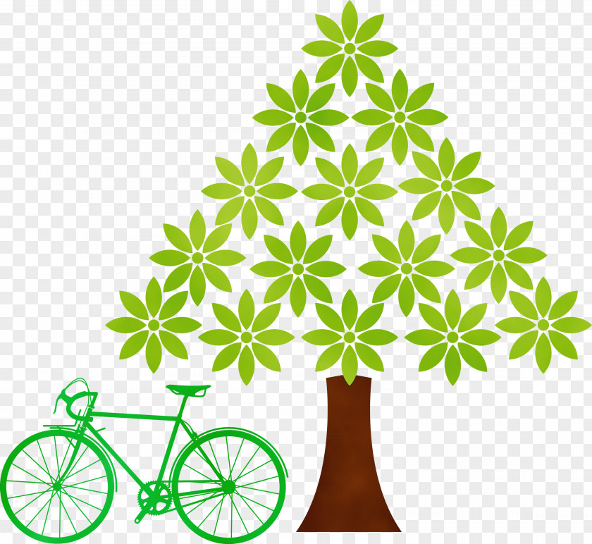 Flower Plant Stem Bicycle Wheel Leaf Green PNG