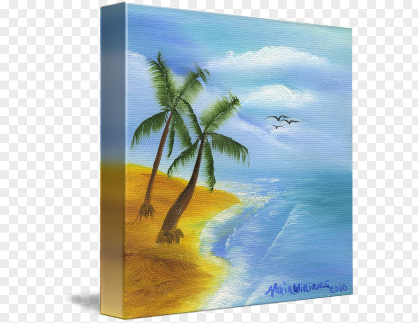 Painting Caribbean Tropics Palm Trees Sky Plc PNG