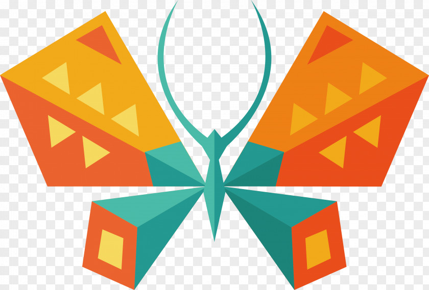 Cute Butterfly Insect Geometry Vector Graphics Shape PNG