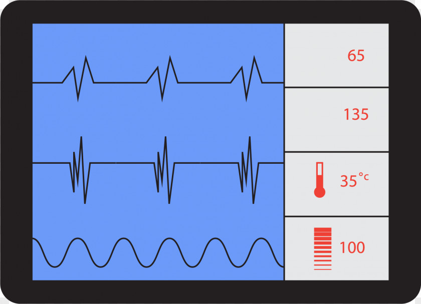 ECG Monitor Cartoon Icon Electrocardiography Heart Rate PNG