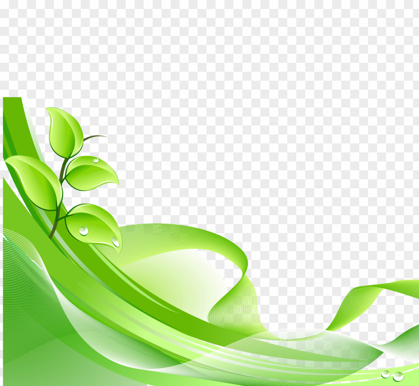 Green Leaves Background Vector Dynamic Material Euclidean PNG