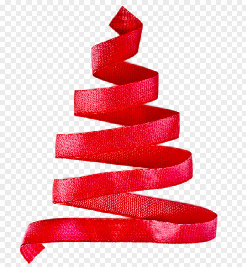 Creative Christmas Tree With Red Ribbon PNG