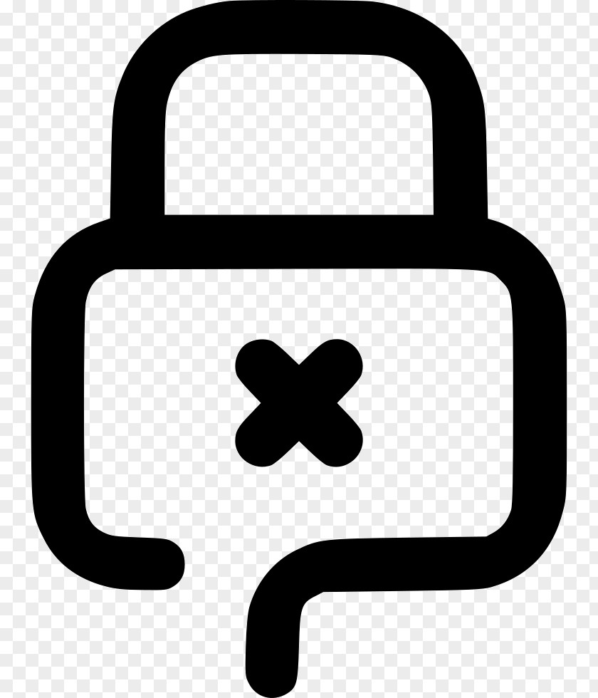 Padlock White Line Black M Clip Art PNG