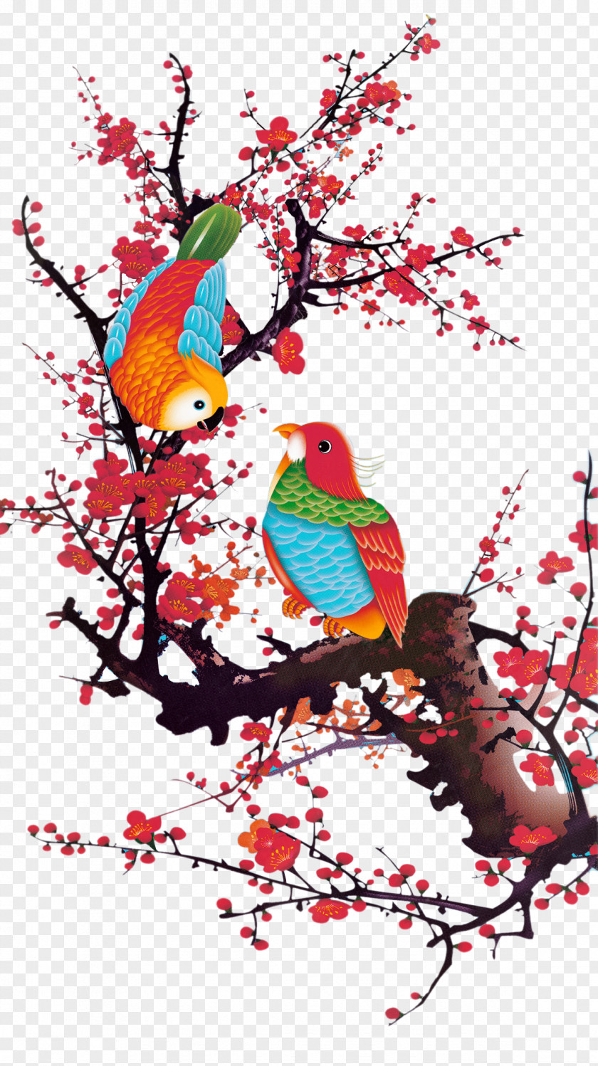 Plum Tree Duck Bird Abziehtattoo Decal Sticker PNG