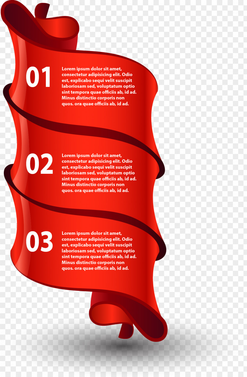 Vector Table Red Ribbon Infographic PNG