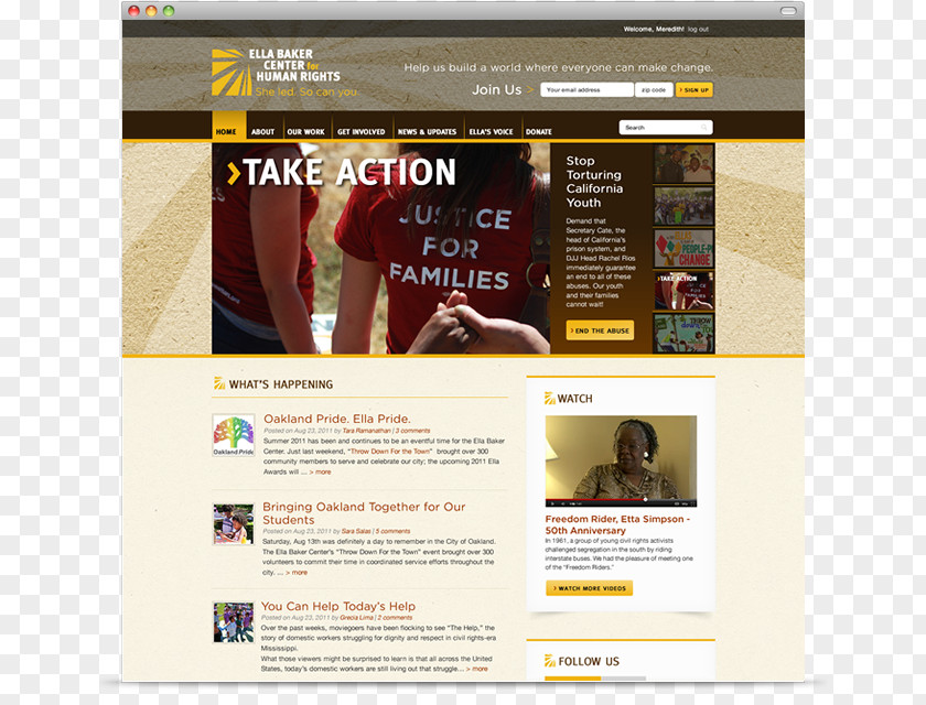 Amicable Ella Baker Center For Human Rights Web Page Temescal Works PNG