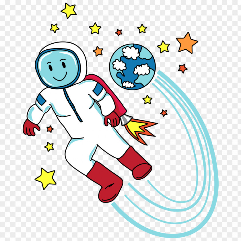 Astronaut Outer Space Illustration PNG