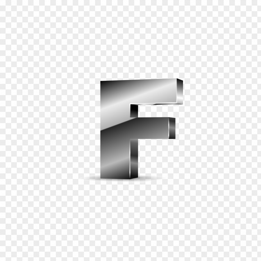 Silver Black Solid Letter F PNG