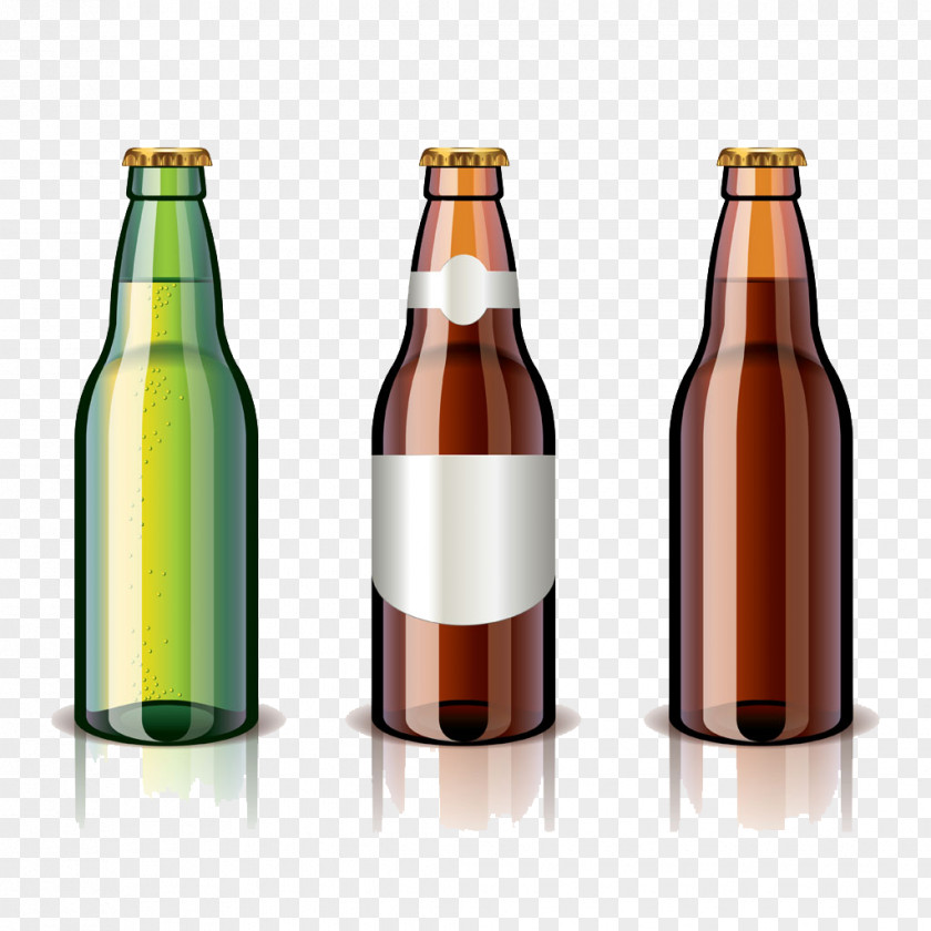Three Bottles Beer Hall Bottle Illustration PNG