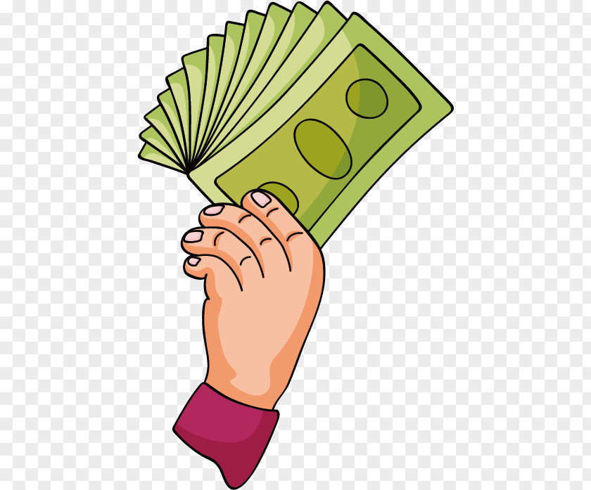 Vector Holding Dollar United States Banknote Cartoon PNG