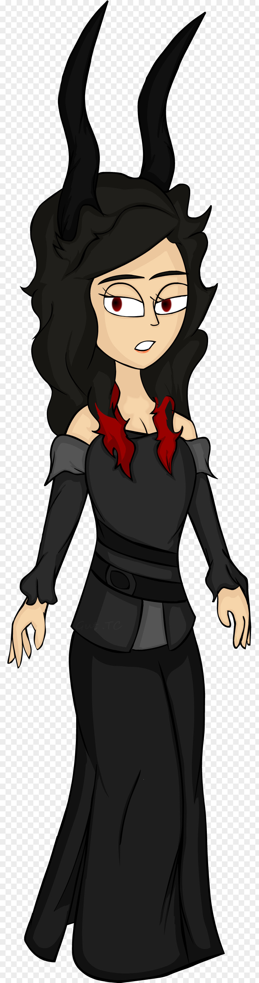 Demon Illustration Black Hair Cartoon Human PNG