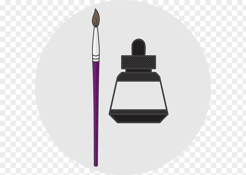 Ink Brush Element Purple PNG