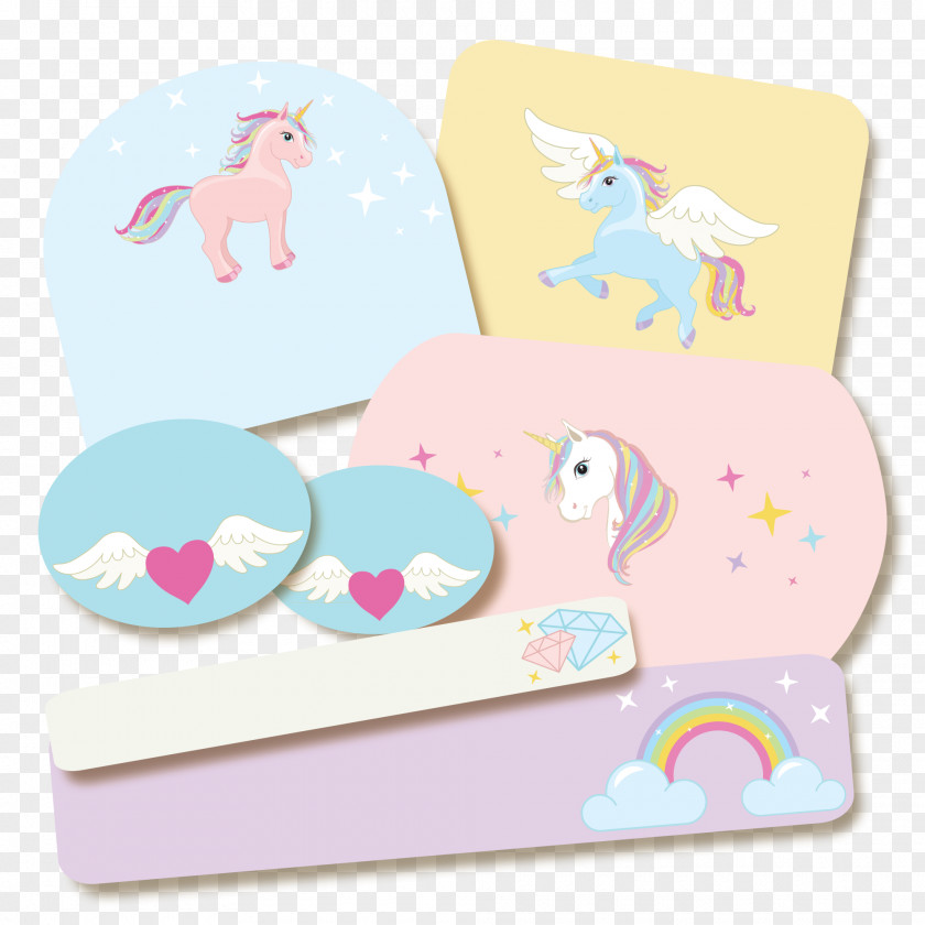 Dream Unicorn Paper Backpack Container Label PNG
