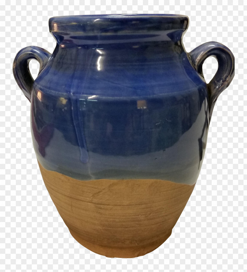 Olive Jars Italy Vase Pottery Ceramic Jug Cobalt Blue PNG