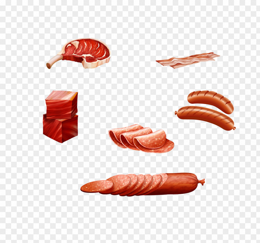 Ham Sausage And Cheese Sandwich Barbecue Meat PNG