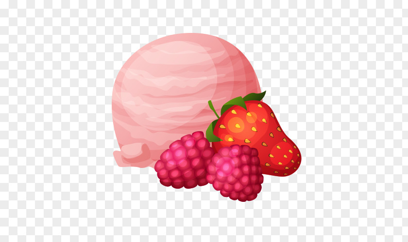 Ice Cream Strawberry Raspberry PNG