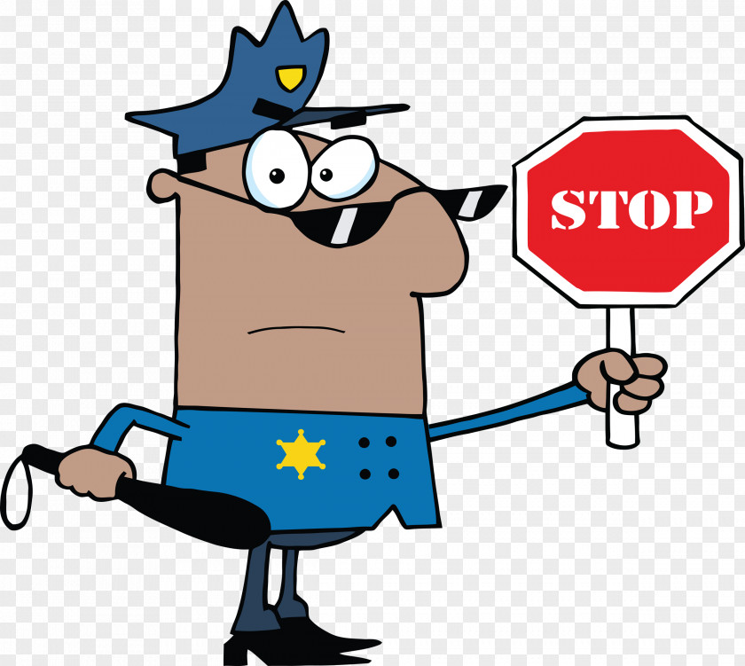 Policeman Stop Sign Clip Art PNG