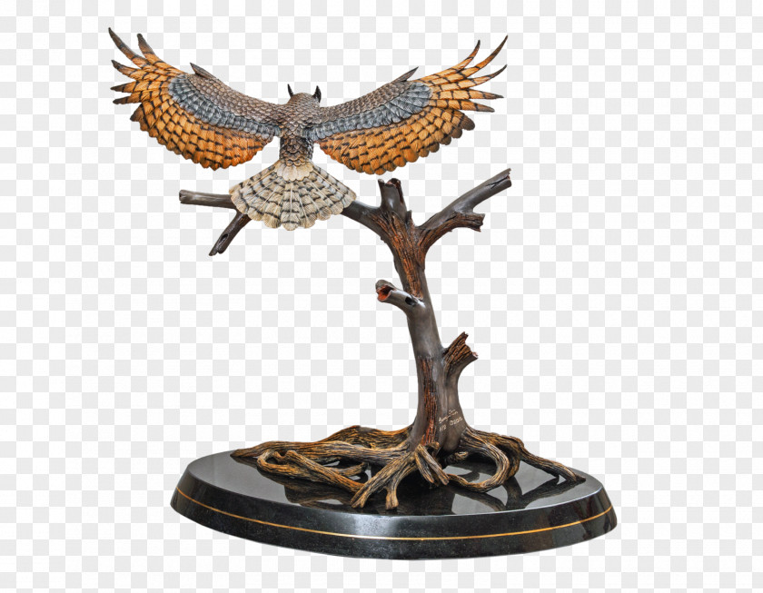 Great Horned Owl Bronze Sculpture Eagle PNG
