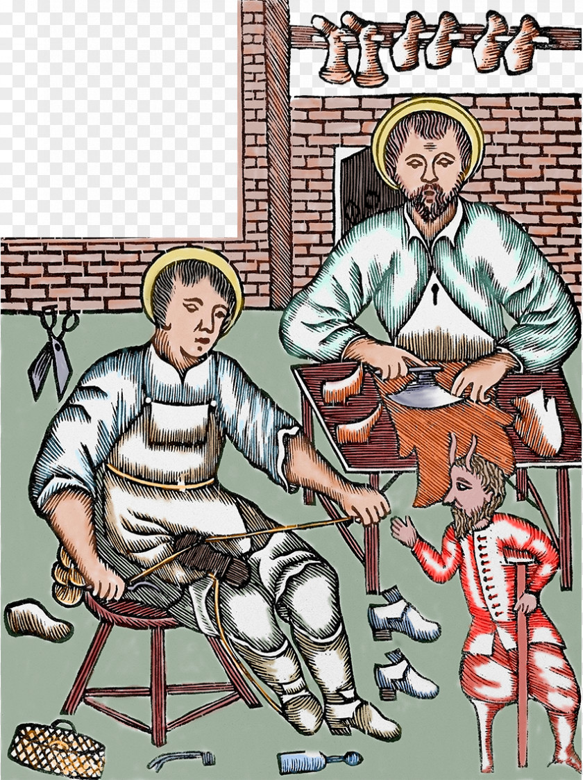 Medieval Leather Shoemaker Shoemaking Stock Photography Illustration PNG