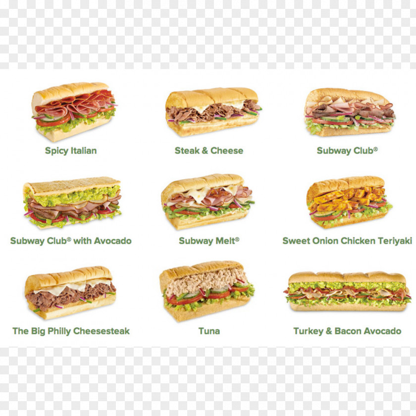 Menu Subway Breakfast Sandwich Fast Food PNG