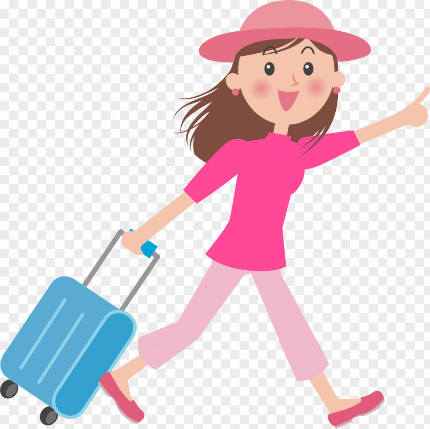 Pull Luggage Travel Eikaiwa School Clip Art PNG