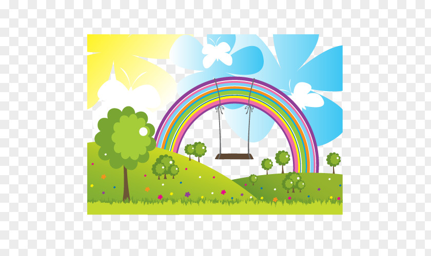Vector Rainbow Wall Decal Mural PNG