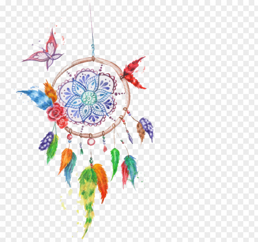 Color Dreamcatcher Euclidean Vector Watercolor Painting Feather PNG