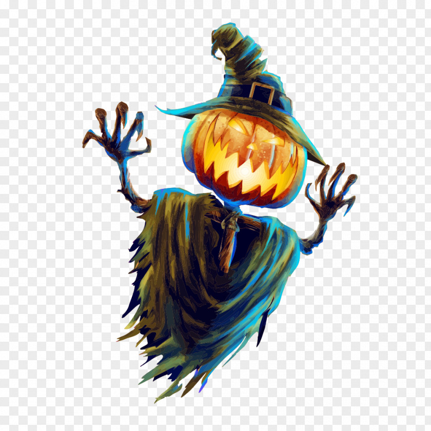 Free Halloween Pumpkin Ghost Pull Material Poster Jack-o'-lantern Party PNG