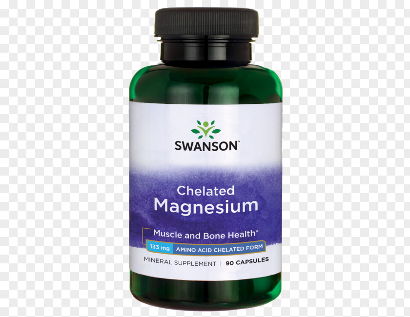Health Dietary Supplement Magnesium Glycinate Swanson Products Chelation PNG