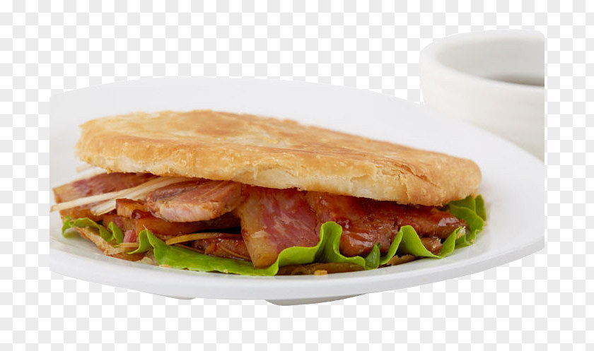 Pork Burger Hamburger Breakfast Sandwich Rou Jia Mo Fast Food Bacon PNG