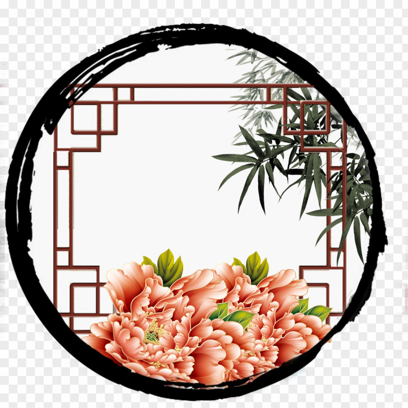 Window Views Chinoiserie Circle PNG